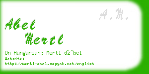 abel mertl business card
